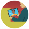 Person holding electronic device