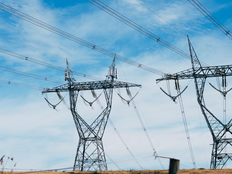 Power lines in outback