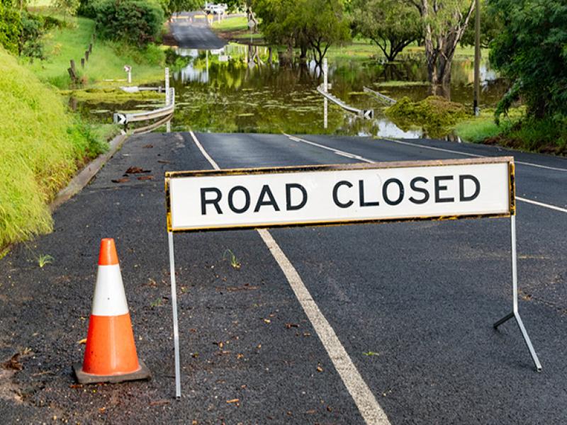 Road Closed sign